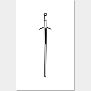 Hand and a half sword / Bastard sword (transparent) Posters and Art